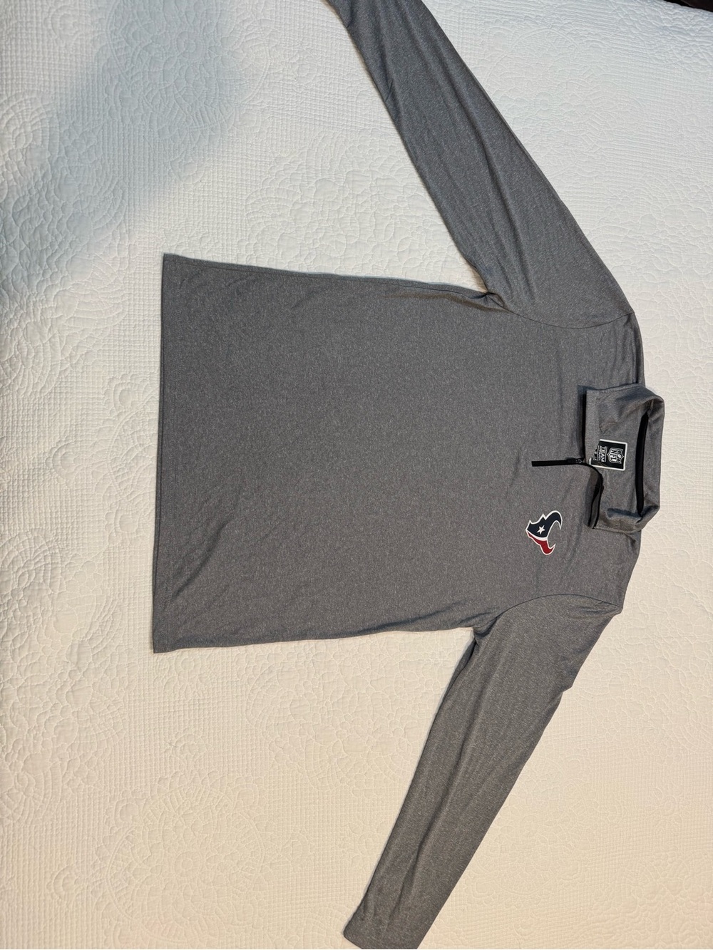 NFL Houston Texans Heather Gray Quarter-Zip Pullover